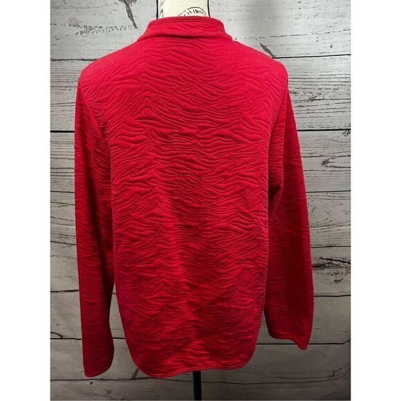 Isaac Mizrahi Life large coral button down jacket - Picture 2 of 4